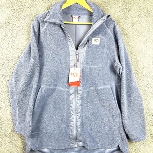 Kari Traa Womens Sherpa Fleece Full Zip Jacket Sanne Pile XL NWT Mock Neck